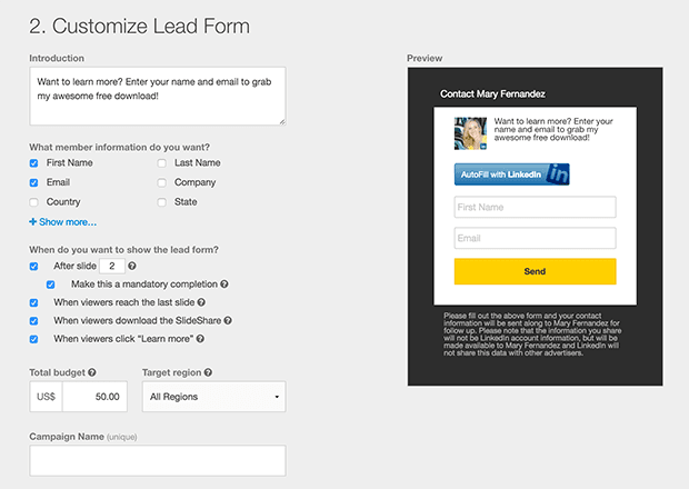 grow your email list with lead forms