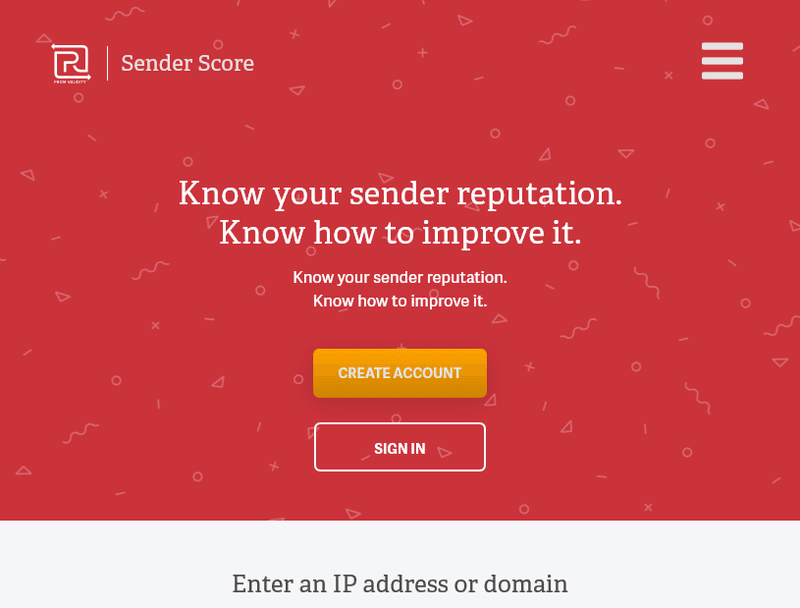 sender score home page