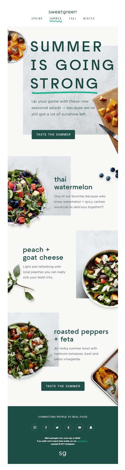 sweetgreen home page