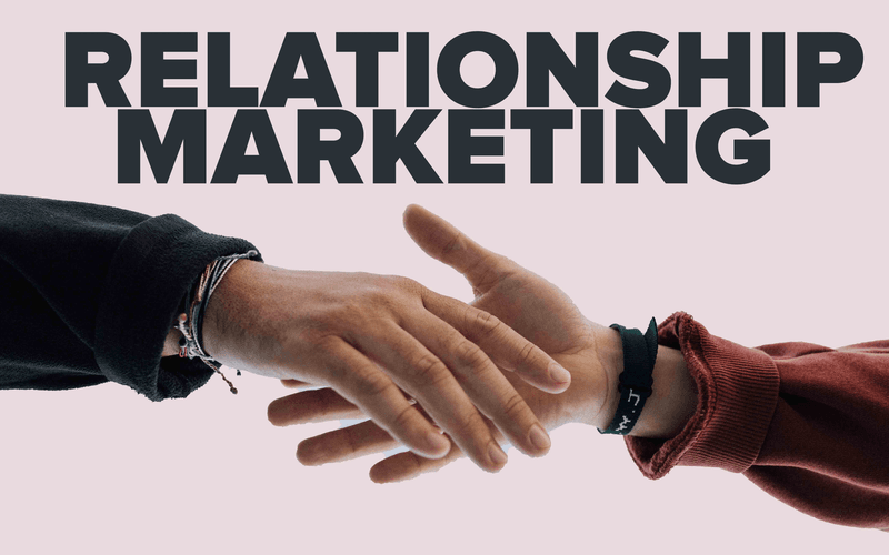 handshake with relationship marketing text